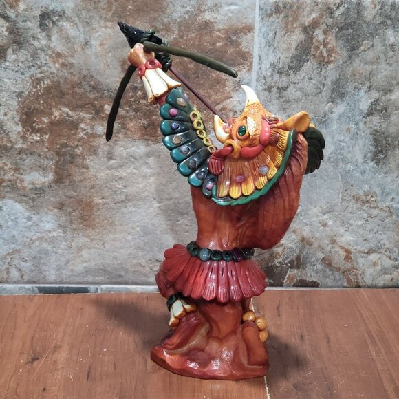 Aztec Eagle Warrior Bow and Arrow Mexican Stone Sculpture - Picture 2 of 12